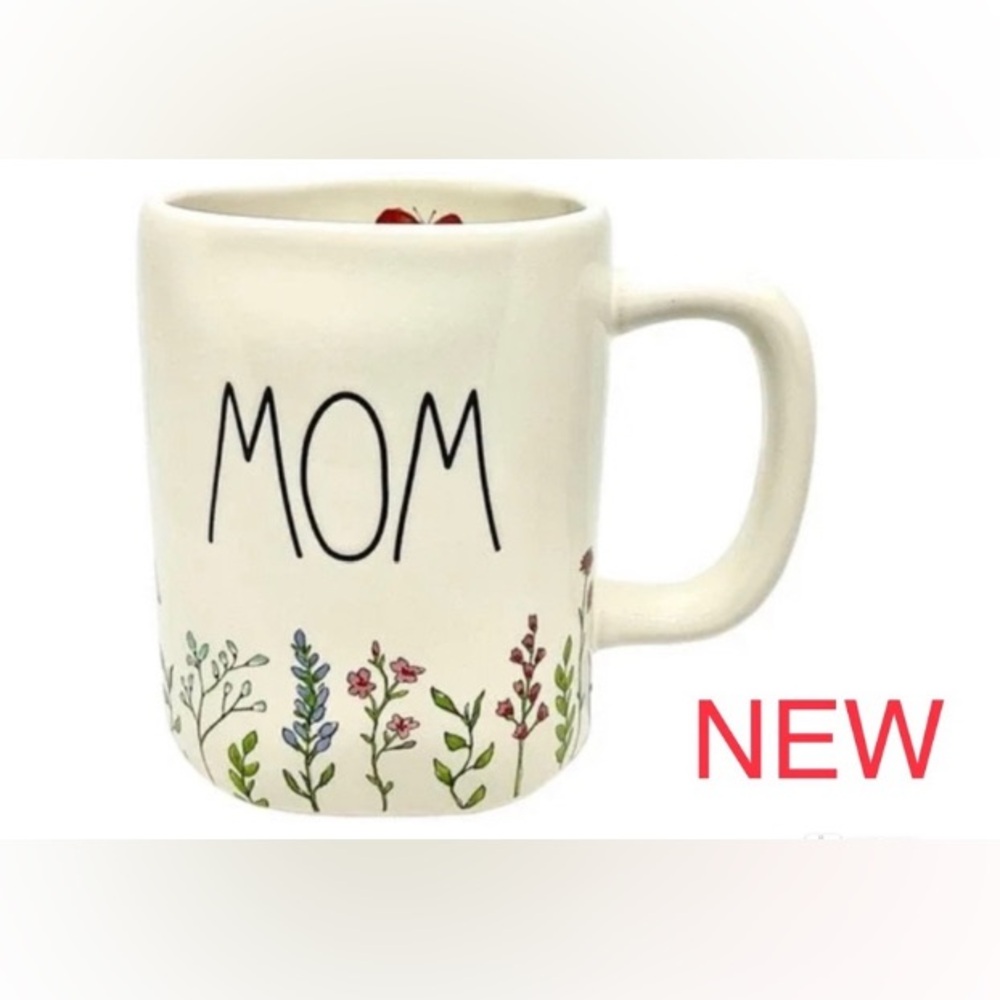 1 of 3  Rae Dunn White MOM mug 🪴 motif 💐  🌺 - Picture 2 of 9